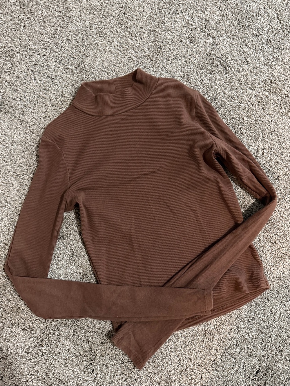 Hollister Brown Ribbed Turtleneck Sweater